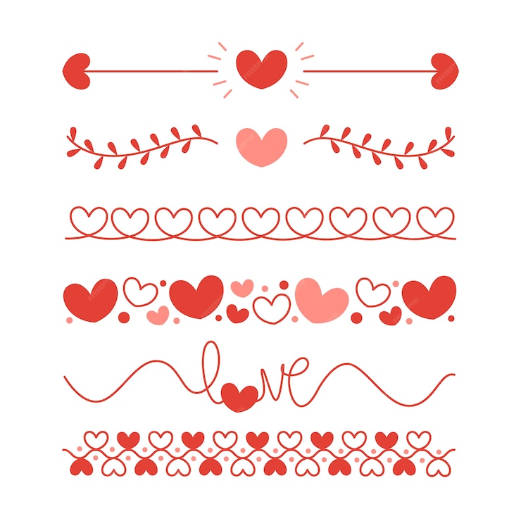 Free Vector | Hand drawn flat design hearts border and frame