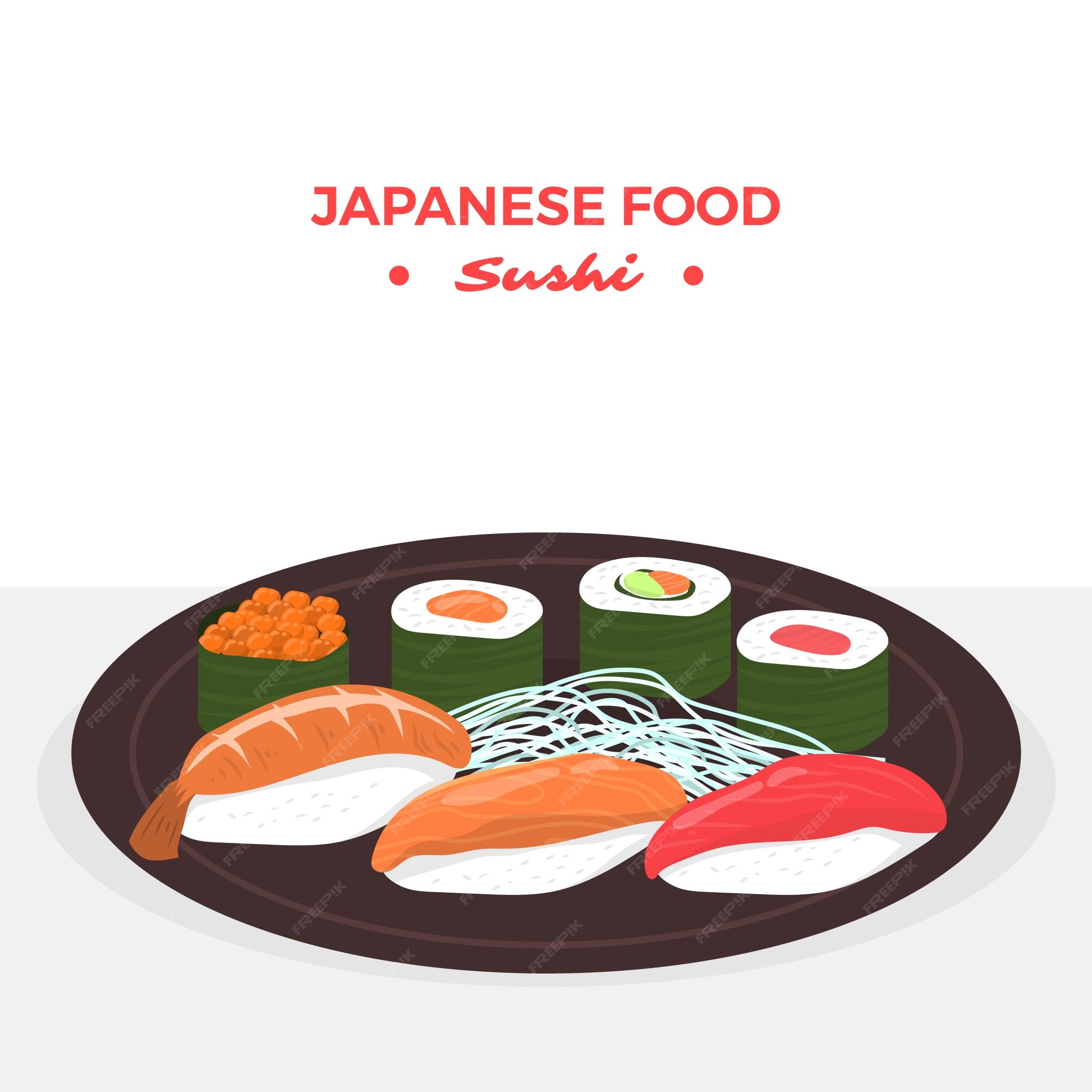 Free Vector | Hand drawn flat design japan food