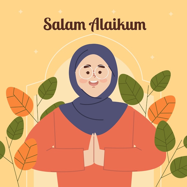 Premium Vector | Hand drawn flat design salam illustration