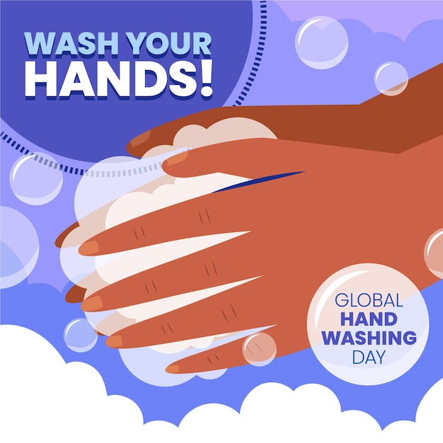 Premium Vector | Hand drawn flat global handwashing day illustration