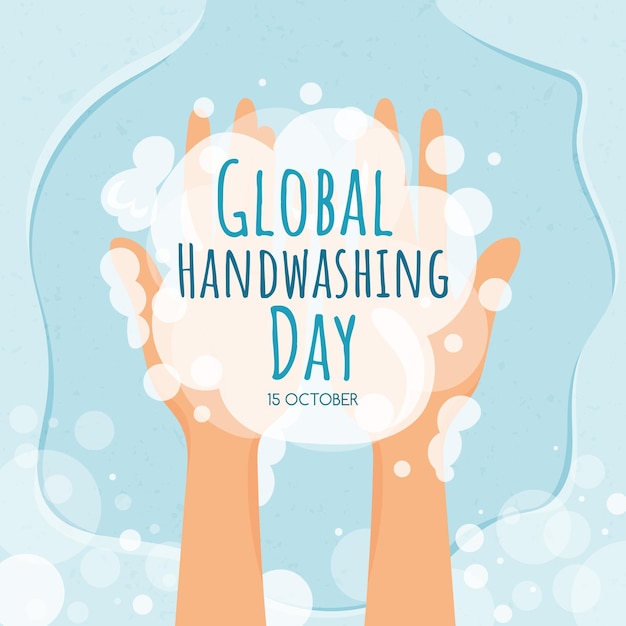 Free Vector | Hand drawn flat global handwashing day illustration