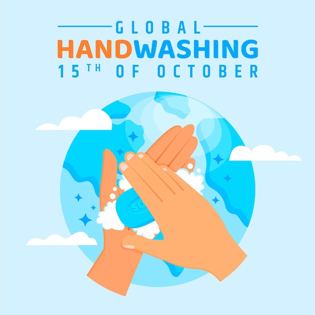 Premium Vector | Hand drawn flat global handwashing day illustration