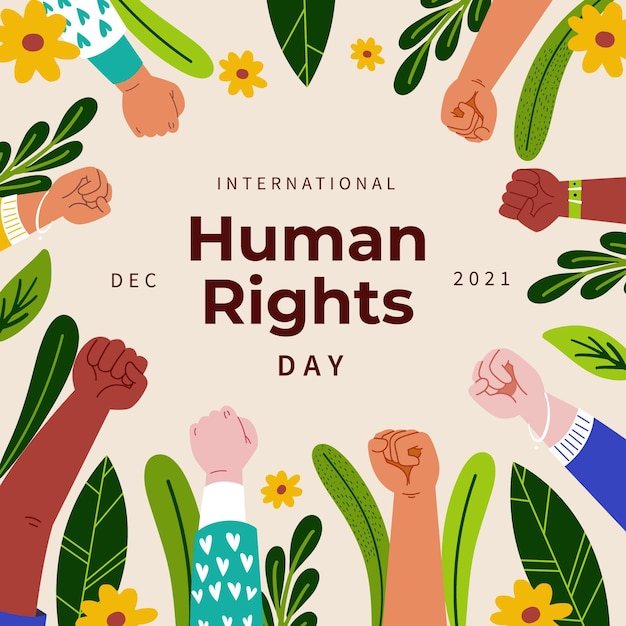 Premium Vector Hand Drawn Flat International Human Rights Day Illustration 7559