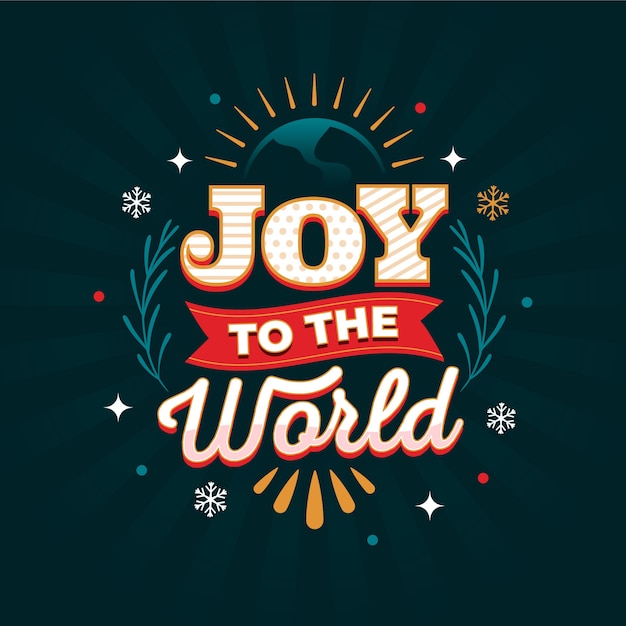 Free Vector | Hand drawn flat joy to the world lettering