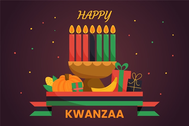 Premium Vector | Hand drawn flat kwanzaa background