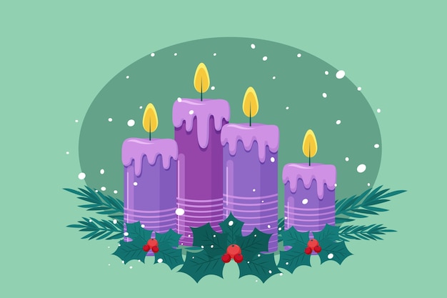 Free Vector | Hand Drawn Flat Purple Candles Illustration