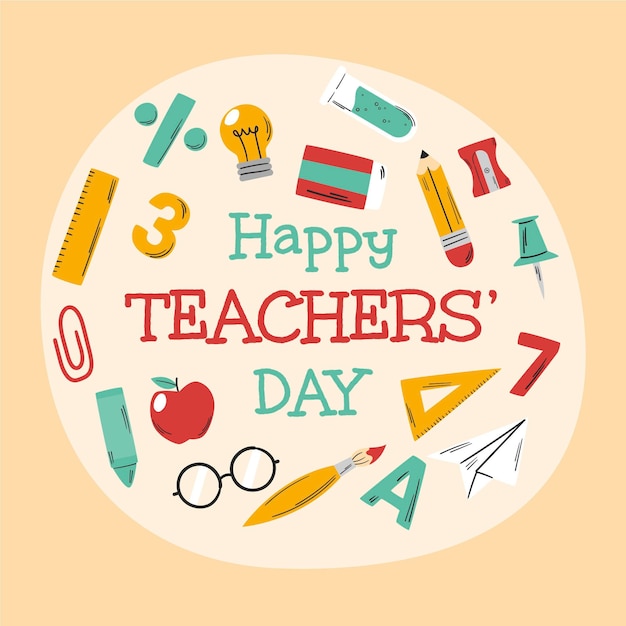 Free Vector | Hand drawn flat teachers' day background