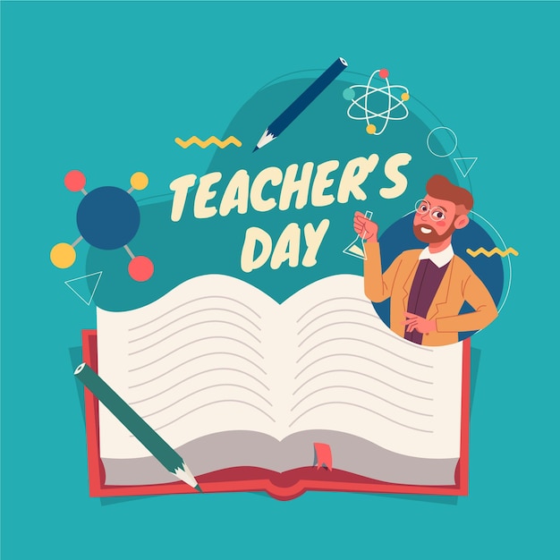 Free Vector | Hand drawn flat teachers' day illustration