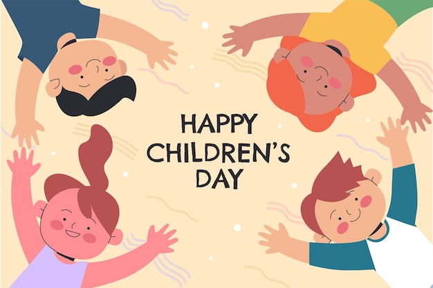 Free Vector | Hand drawn flat world children's day background