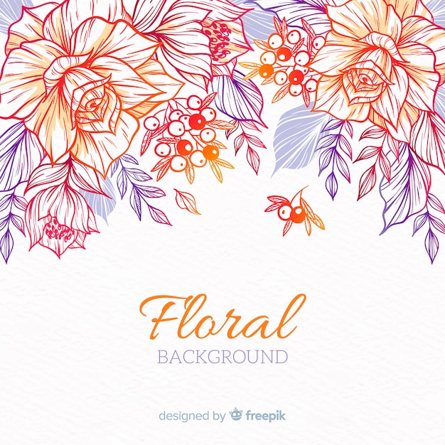 Free Vector Hand Drawn Floral Background