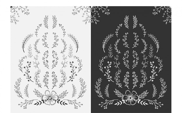 Premium Vector | Hand drawn floral elements design