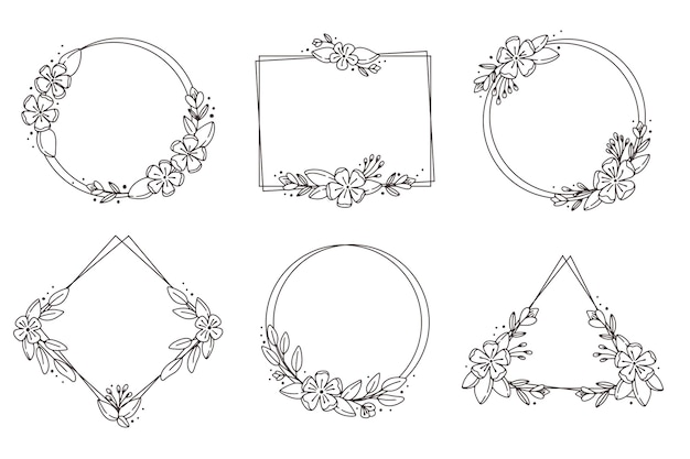 Free Vector | Hand drawn floral frame collection