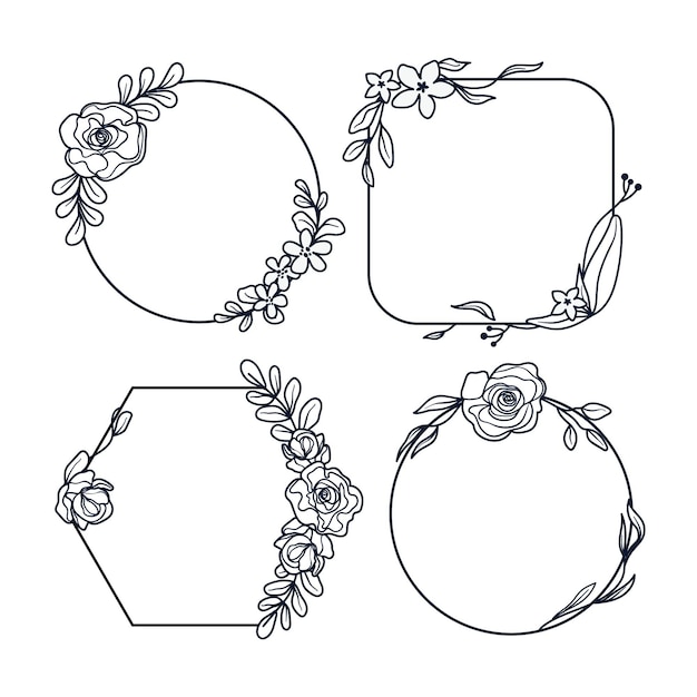 Free Vector | Hand drawn floral frame collection