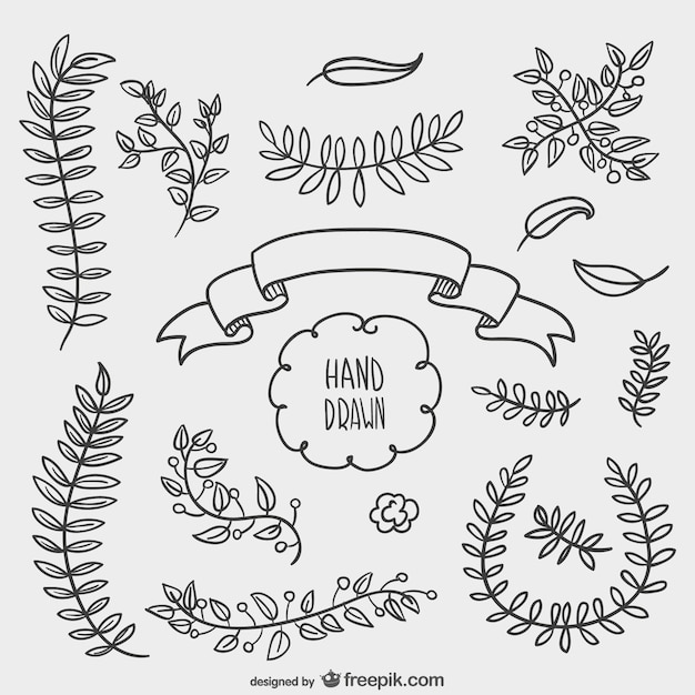 Download Free Vector | Hand drawn floral ornaments