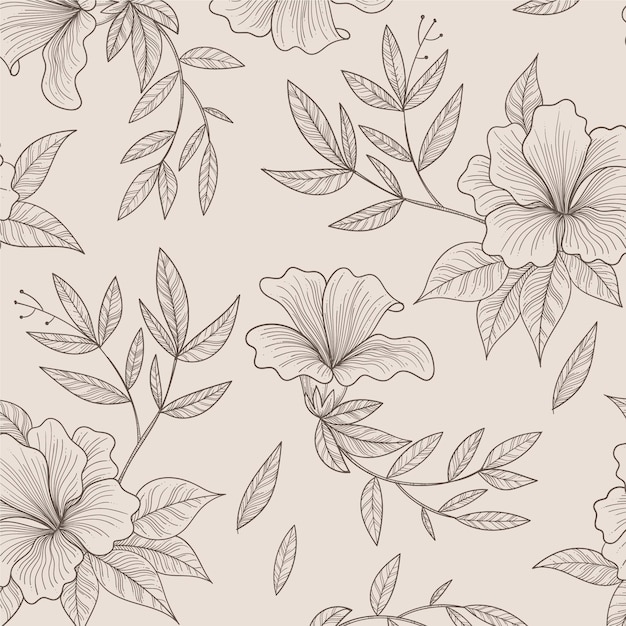 Free Vector Hand Drawn Floral Pattern