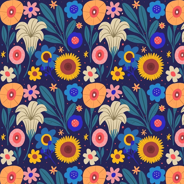 Free Vector | Hand drawn floral pattern