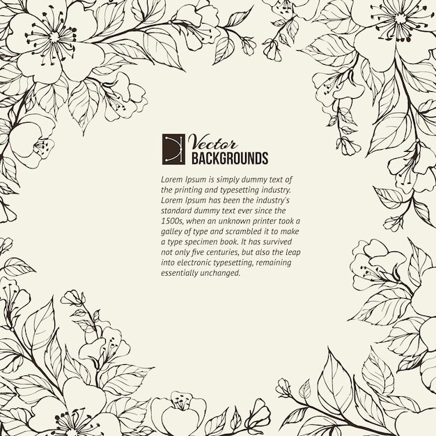 Premium Vector Hand drawn floral template