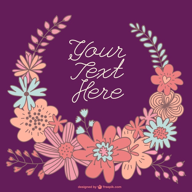 Download Free Vector | Hand-drawn floral wreath card template