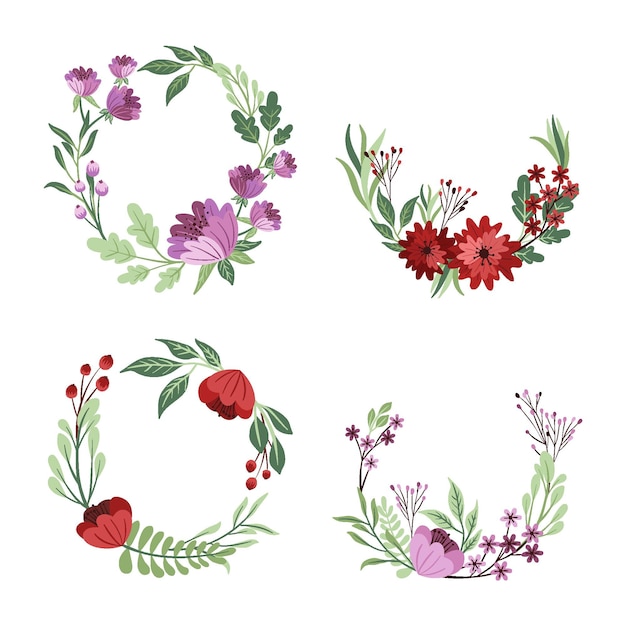 Premium Vector Hand Drawn Floral Wreath Collection 9793