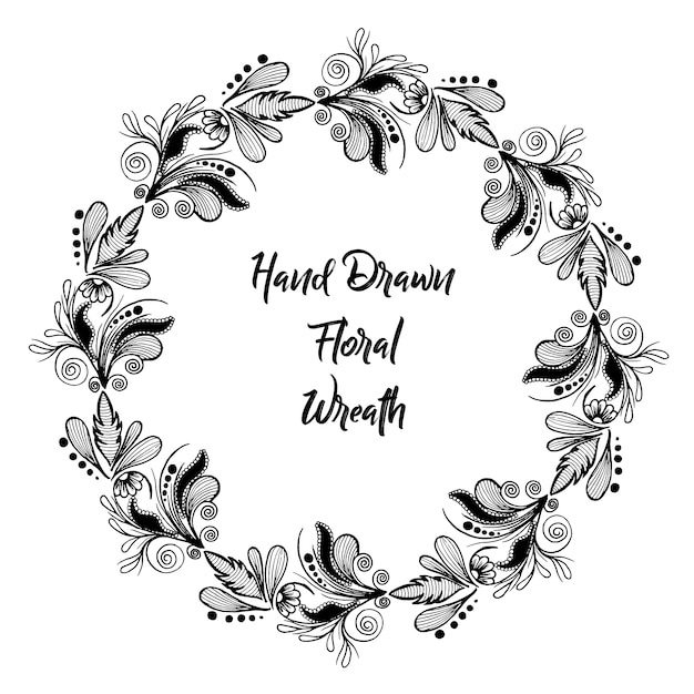 Premium Vector Hand Drawn Floral Wreath