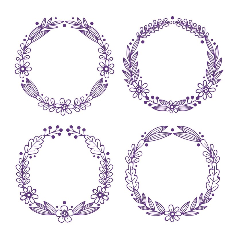 Free Vector Hand Drawn Floral Wreaths Collection