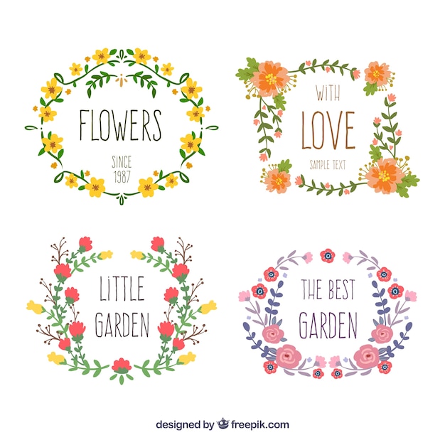 Free Vector Hand Drawn Floral Wreaths