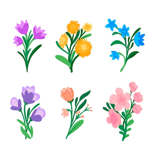 Premium Vector | Hand drawn flower collection