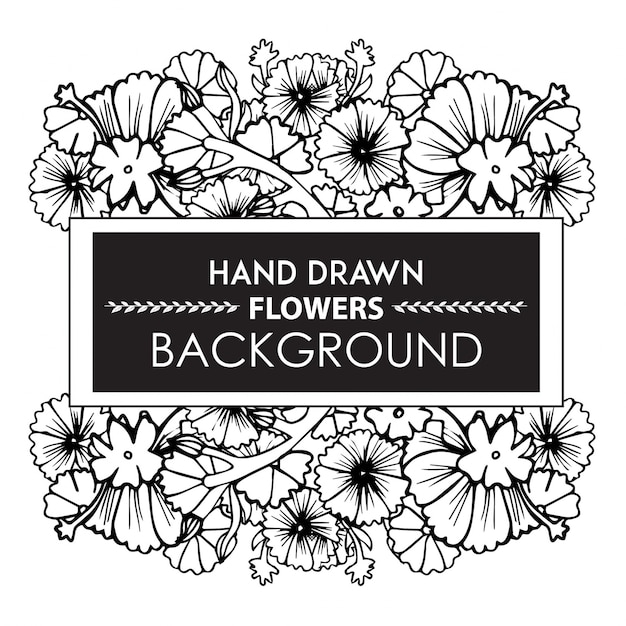 Hand drawn flowers background Vector | Free Download