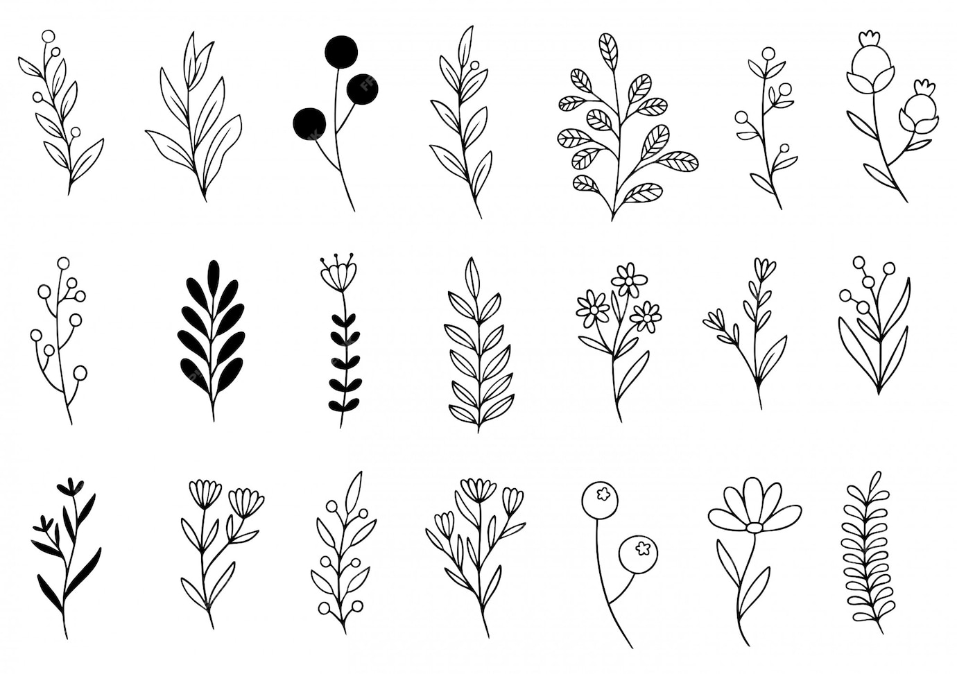 Premium Vector | Hand drawn flowers doodle