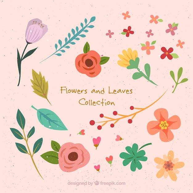 Hand drawn flowers spring pack