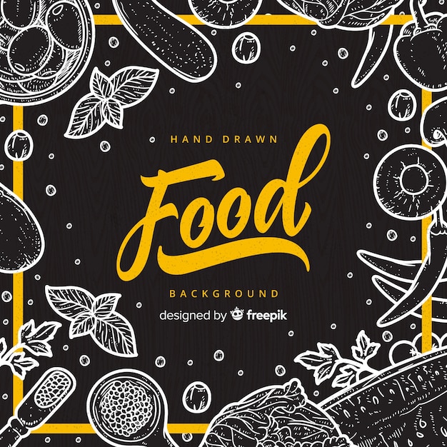 Hand drawn food background Free Vector