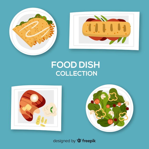 Free Vector | Hand drawn food dish collection