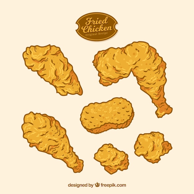 fried chicken drawing thumbs up drawing