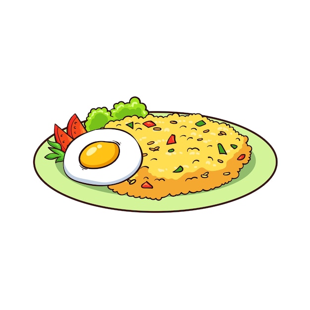 Premium Vector Hand drawn fried rice and egg