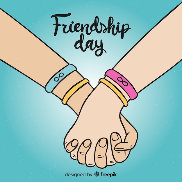 Free Vector Hand Drawn Friendship Day Background