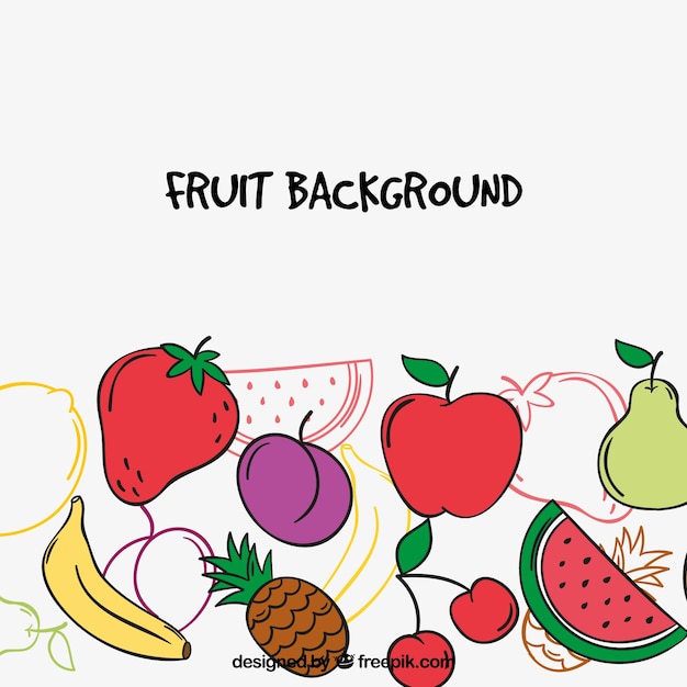 Hand drawn fruit background