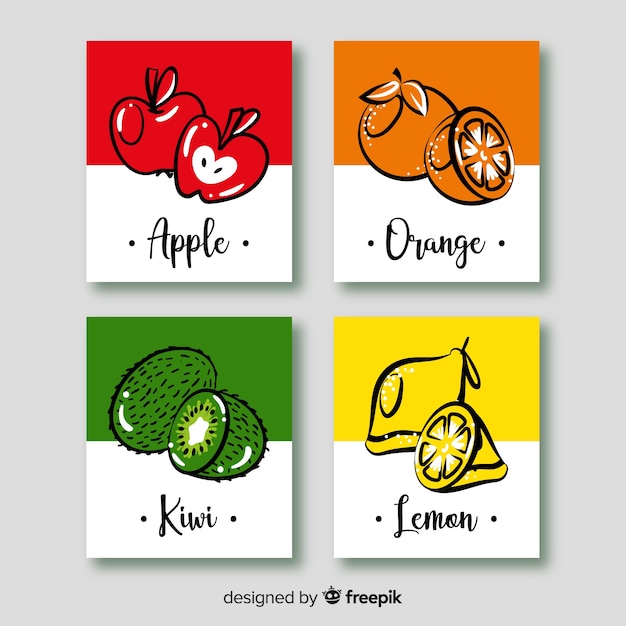 Download Free Hand Drawn Fruit Card Set Free Vector Use our free logo maker to create a logo and build your brand. Put your logo on business cards, promotional products, or your website for brand visibility.