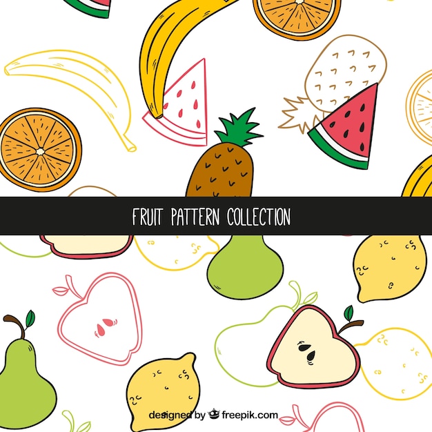 Hand drawn fruit pattern