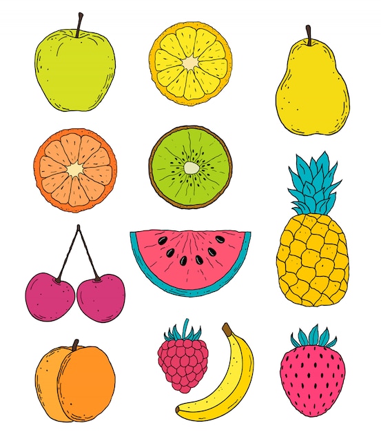 Premium Vector Hand drawn fruits drawing