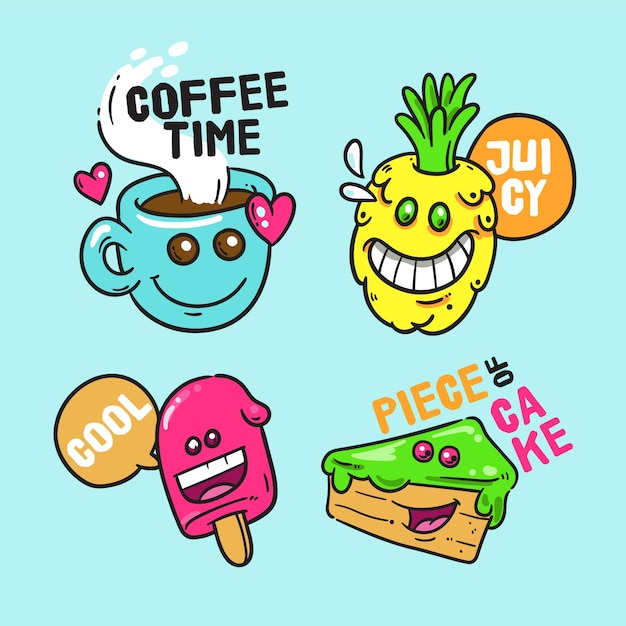 free-vector-hand-drawn-funny-sticker-collection