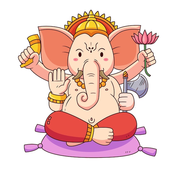 Premium Vector | Hand drawn ganesh chaturthi