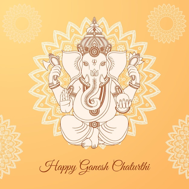 Happy Ganesh Chaturthi colorful