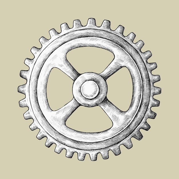 Premium Vector Handdrawn gear illustration