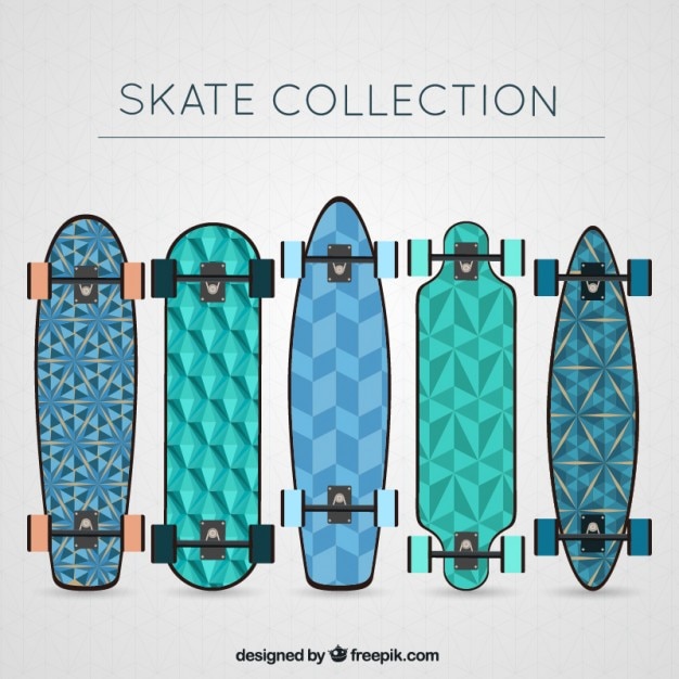 Hand drawn geometrical skateboards