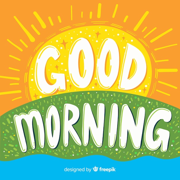 Free Vector | Hand drawn good morning lettering background