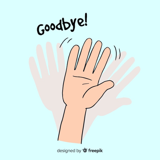 Premium Vector | Hand drawn goodbye waving background