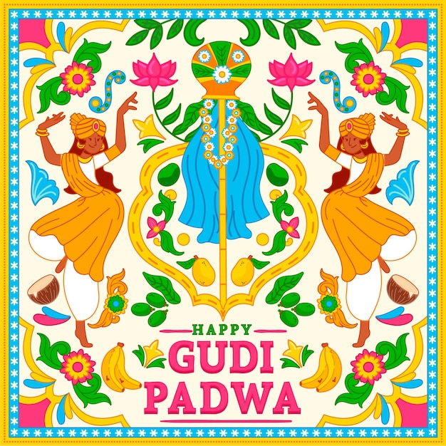 Free Vector | Hand drawn gudi padwa concept