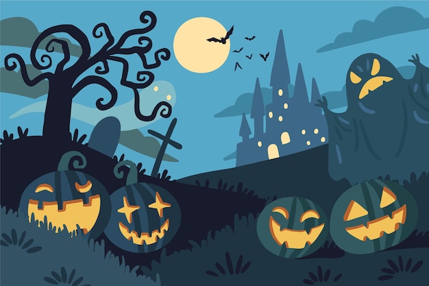 Free Vector | Hand drawn halloween background