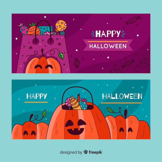 Hand drawn halloween  banner  template  Vector Free  Download 