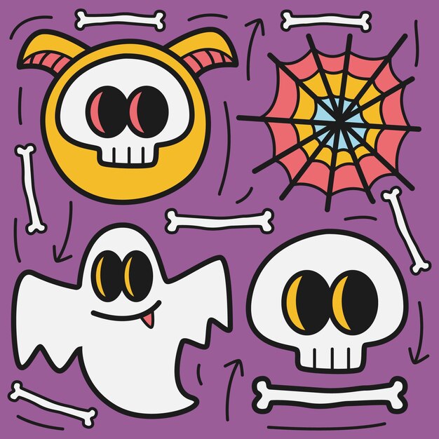 Premium Vector Hand Drawn Halloween Doodle Design Illustration